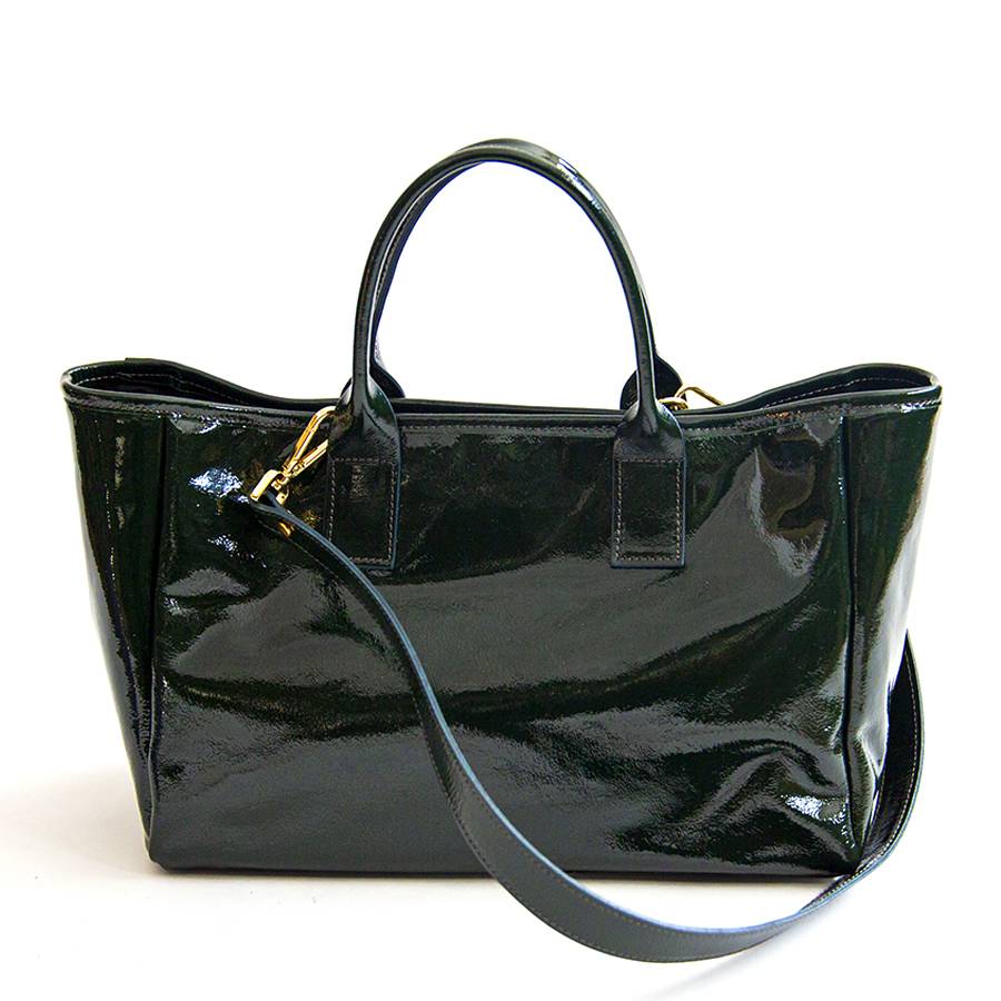 Laura Di Maggio MILANO VERNICE – borsa in pelle verniciata verdone