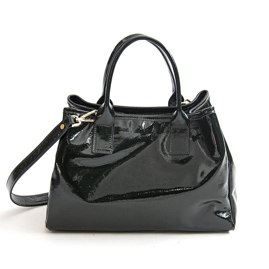 Laura Di Maggio MILANO VERNICE – borsa in pelle verniciata verdone Shopping Online