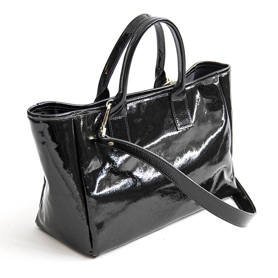 Laura Di Maggio MILANO VERNICE – borsa in pelle verniciata nera Affare Del Giorno