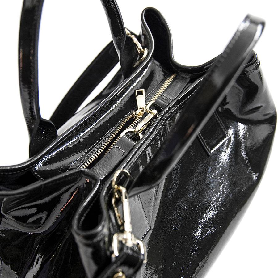 Laura Di Maggio MILANO VERNICE – borsa in pelle verniciata nera Affare Del Giorno