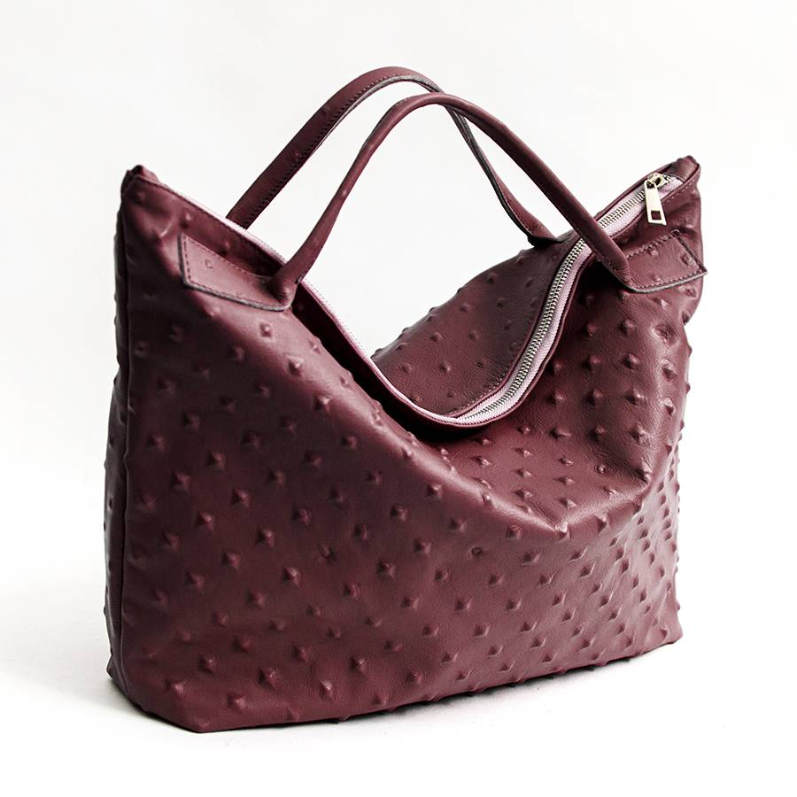 Laura Di Maggio BIKER – borsa in pelle soft stampa chiodo bordeaux Convenienza