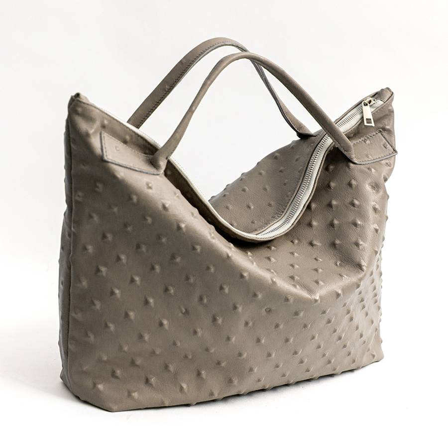 Laura Di Maggio BIKER – borsa in pelle soft stampa chiodo taupe Sconto