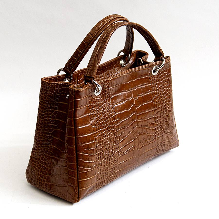 Laura Di Maggio MISTY – bauletto in pelle stampa cocco cuoio Offerta