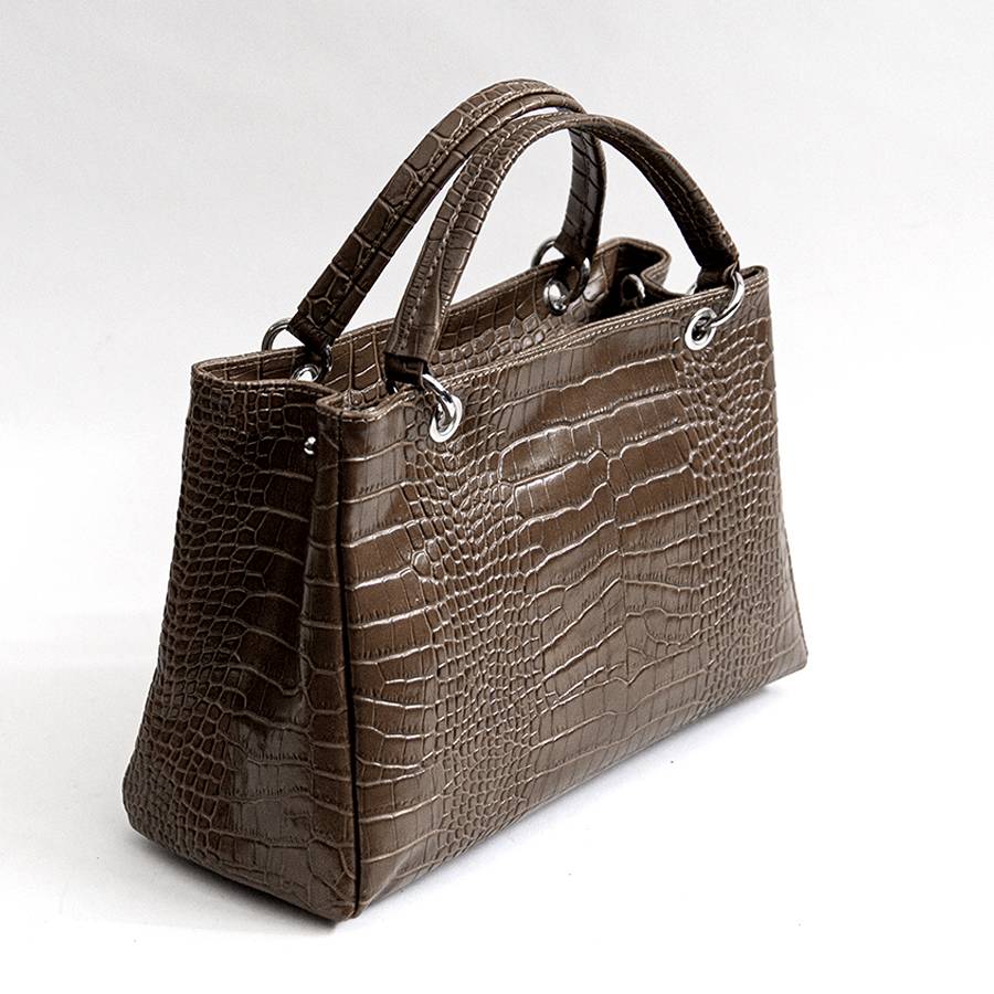 Laura Di Maggio MISTY – bauletto in pelle stampa cocco taupe Outlet