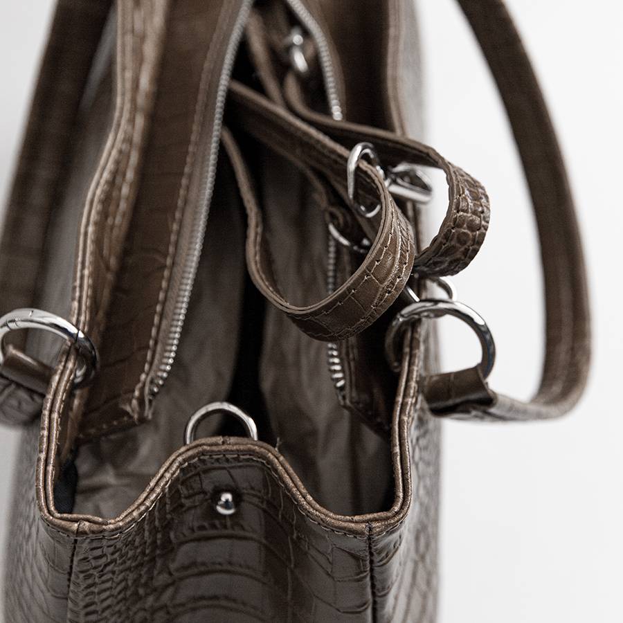 Laura Di Maggio MISTY – bauletto in pelle stampa cocco taupe Outlet