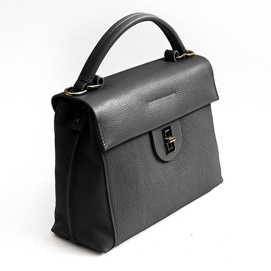 Laura Di Maggio ZELDA – borsa in pelle dollaro nera In Vendita