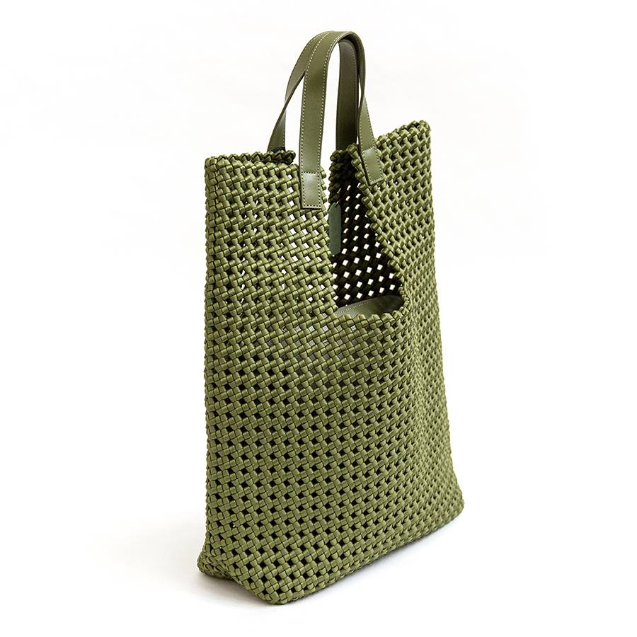 Laura Di Maggio KENDRA – Borsa intrecciata in raso verde 2025