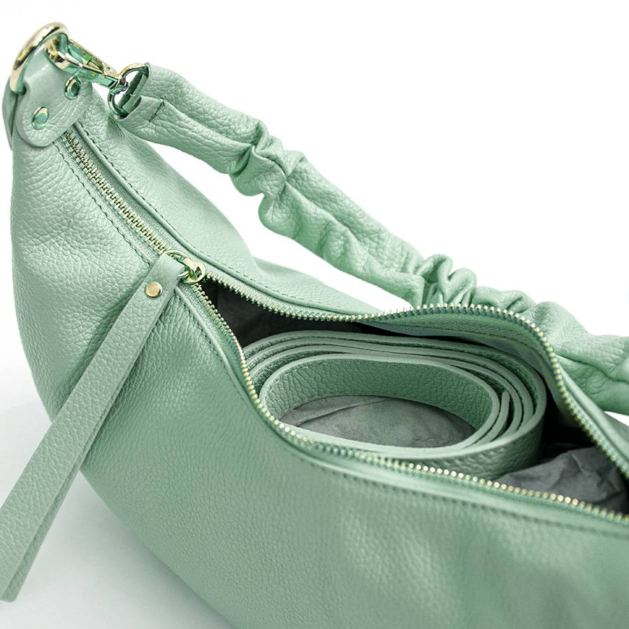 Laura Di Maggio SUSAN – Baguette in pelle verde menta Vendita