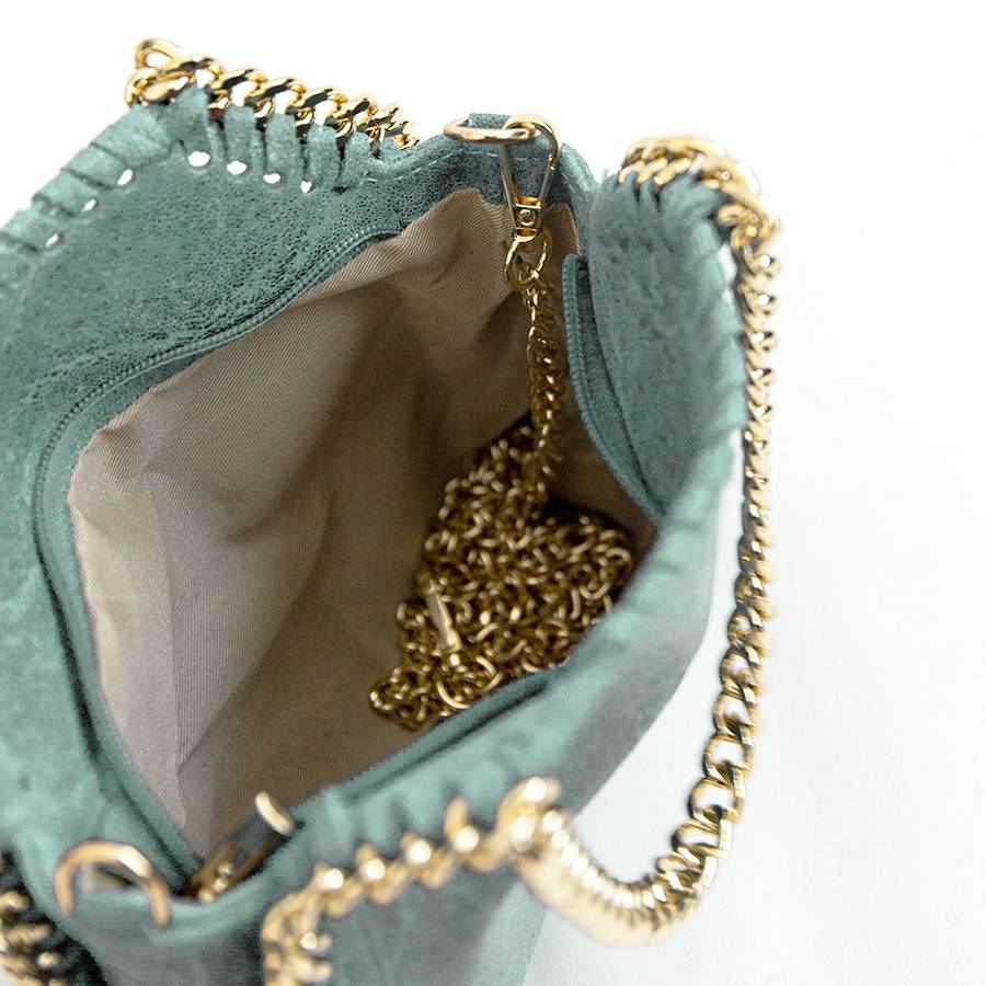 Laura Di Maggio LUMI – Borsa con catene in pelle vintage menta Soddisfazione Garantita