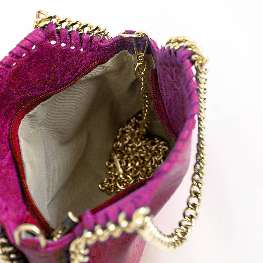 Laura Di Maggio LUMI – Borsa con catene in pelle vintage fuxia Qualità Garantita