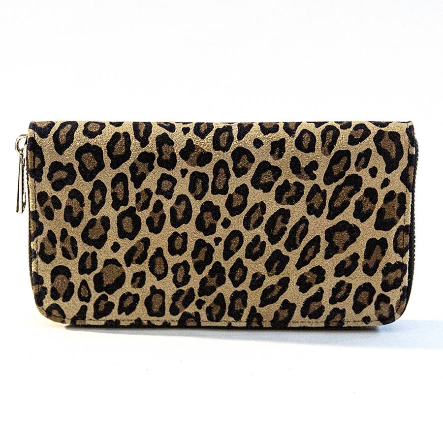 Laura Di Maggio PORTAFOGLIO in camoscio stampa leopardo Hotsell
