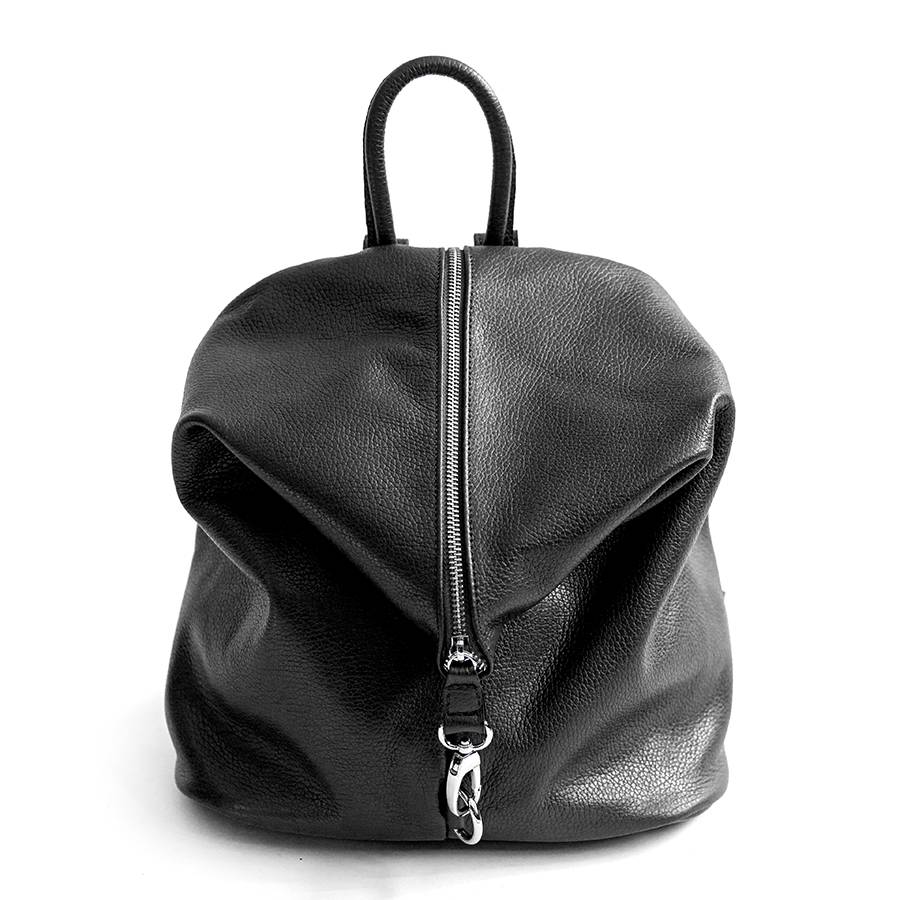 Laura Di Maggio FLIP – Zaino con zip in pelle nero