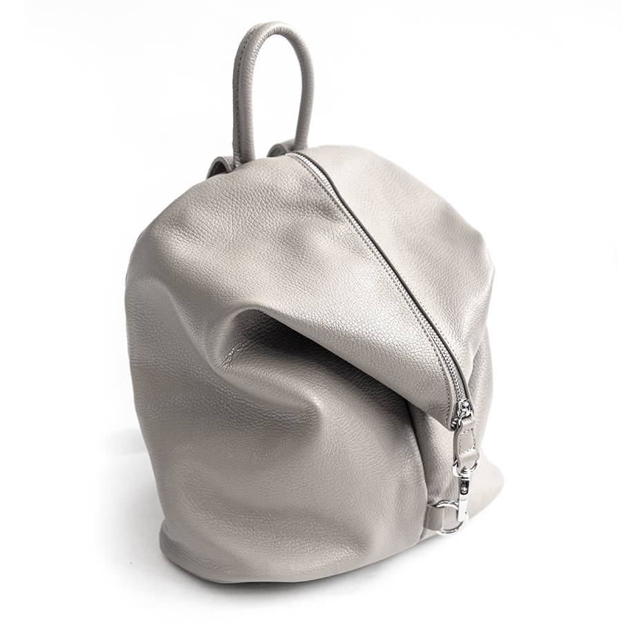 Laura Di Maggio FLIP – Zaino con zip in pelle panna Shopping Online