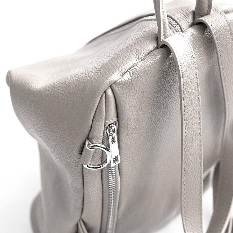 Laura Di Maggio FLIP – Zaino con zip in pelle panna Shopping Online