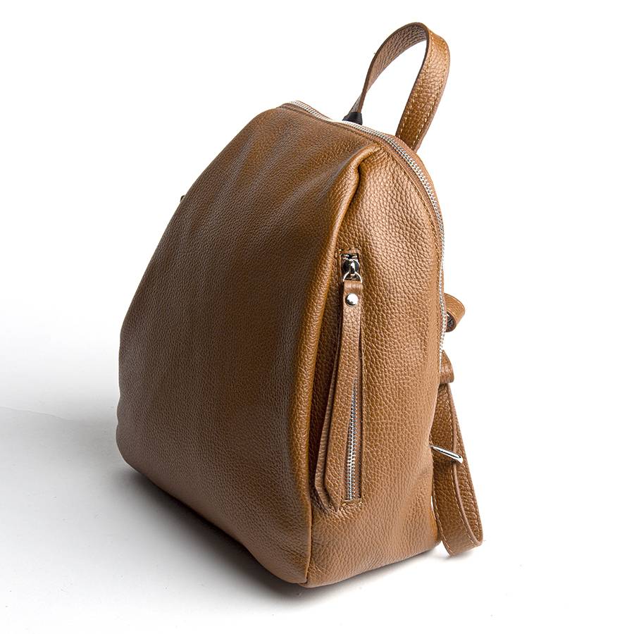 Laura Di Maggio ZIP – zainetto in pelle dollaro cuoio Outlet