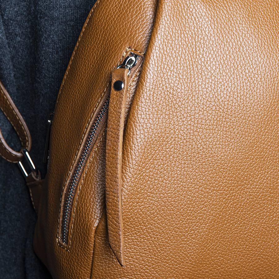 Laura Di Maggio ZIP – zainetto in pelle dollaro cuoio Outlet