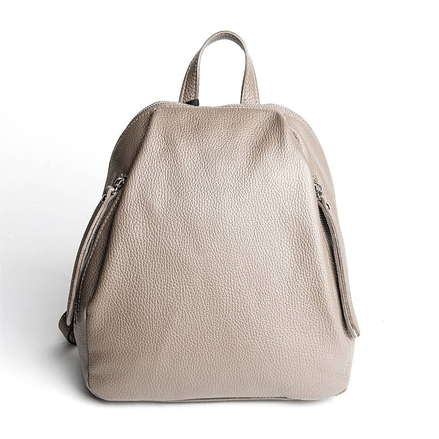 Laura Di Maggio ZIP – zainetto in pelle dollaro beige In Vendita