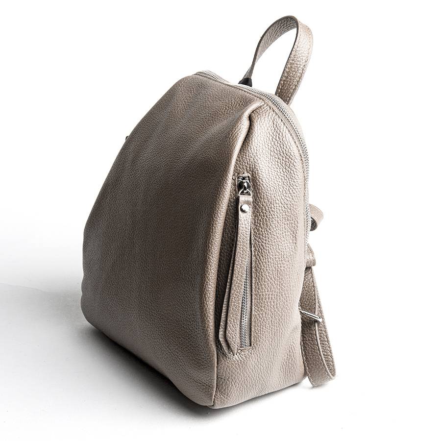 Laura Di Maggio ZIP – zainetto in pelle dollaro beige In Vendita