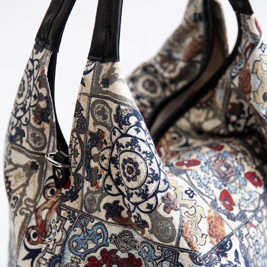 Laura Di Maggio ELSA MAXI – Maxi sacca in pelle e tessuto multicolore Soddisfazione Garantita