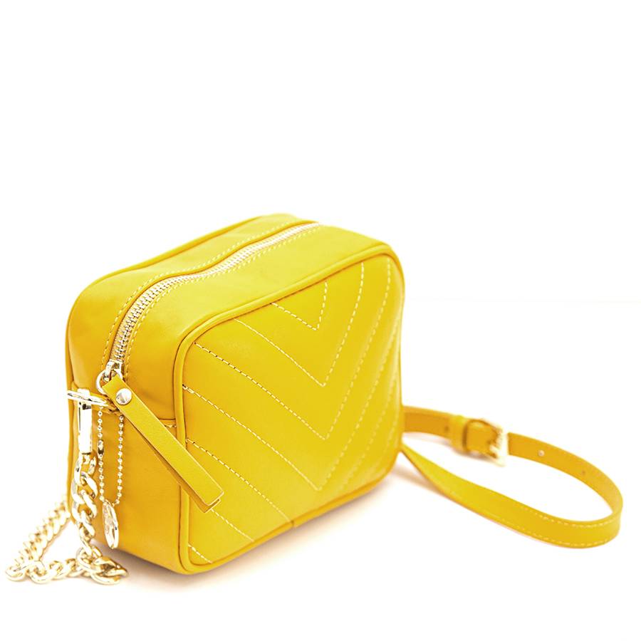 Laura Di Maggio COCCA – Borsa da Sera in Pelle Soft Trapuntato – Senape Prezzo Ridotto