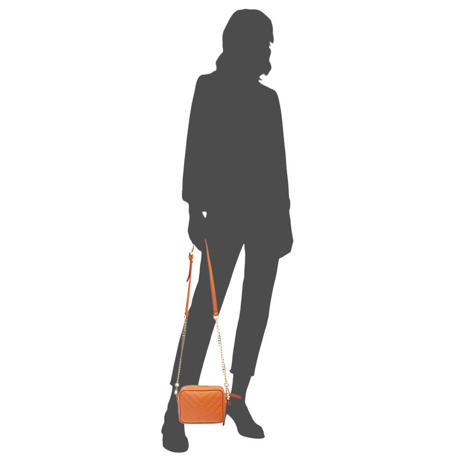 Laura Di Maggio COCCA – Borsa da Sera in Pelle Soft Trapuntato – Arancione Sottocosto