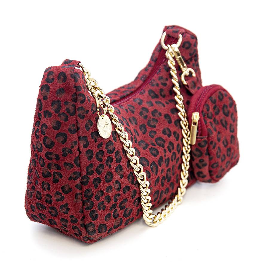 Laura Di Maggio AVANA – bag in camoscio con stampa animalier rossa Economico