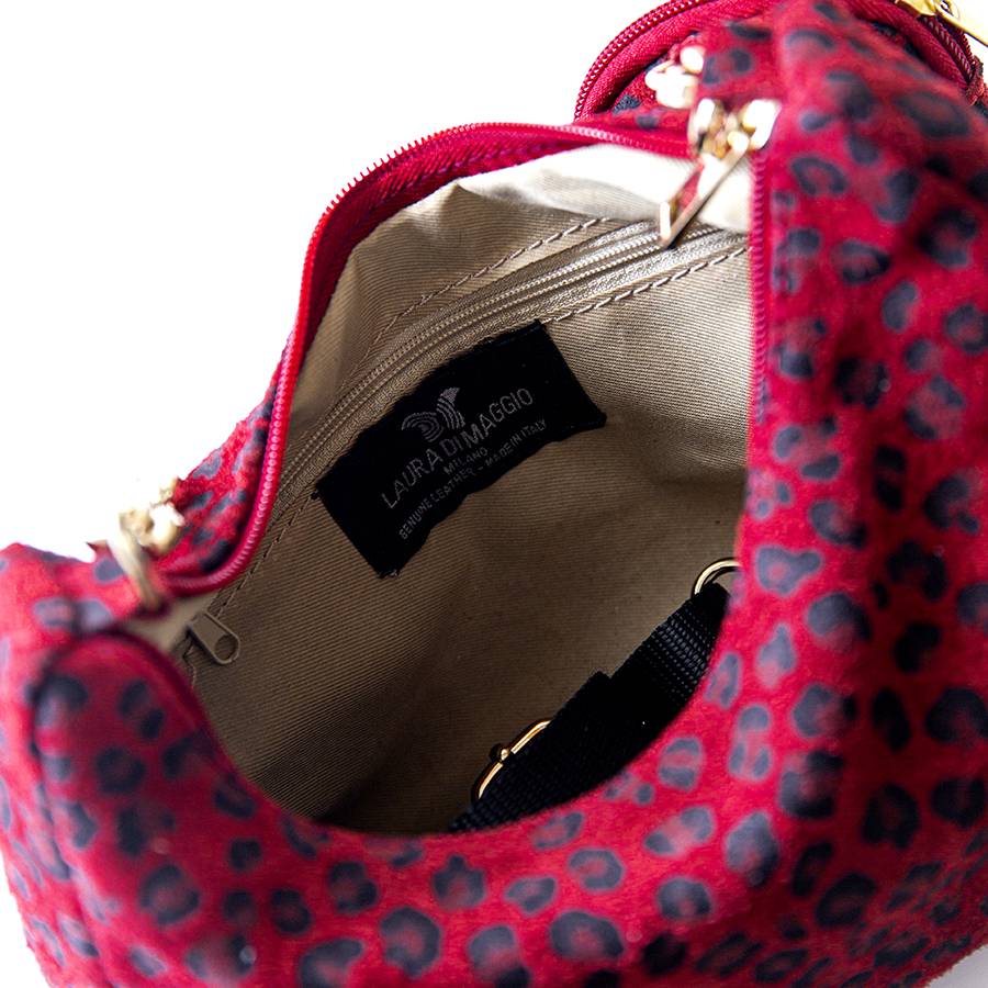 Laura Di Maggio AVANA – bag in camoscio con stampa animalier rossa Economico