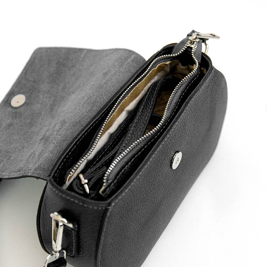 Laura Di Maggio HEDY – Postina con patta in pelle nera Outlet