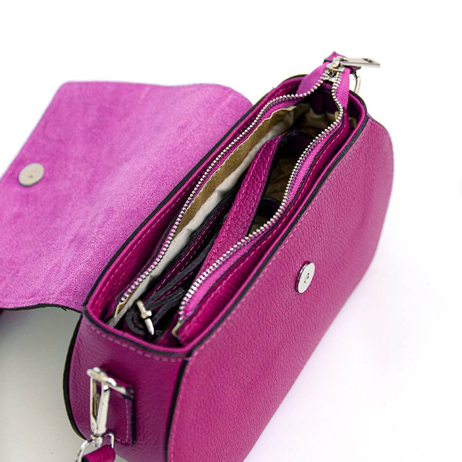 Laura Di Maggio HEDY – Postina con patta in pelle fuxia In Vendita