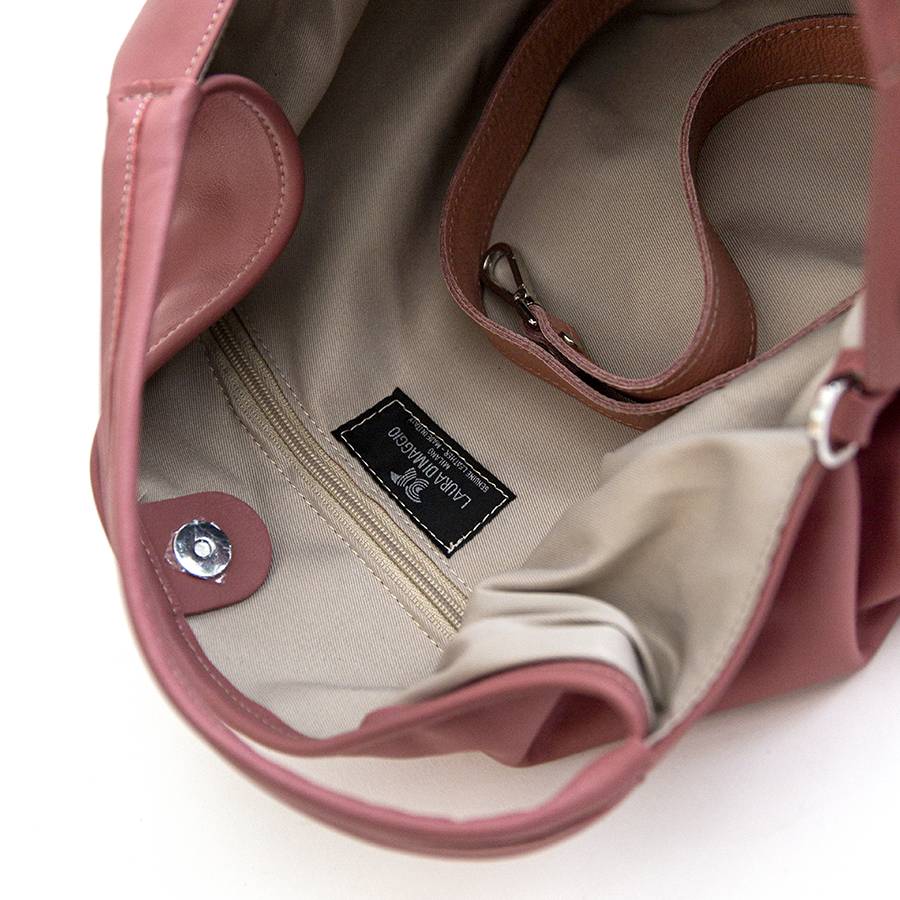 Laura Di Maggio ELSA – Sacca maxi in pelle nappa rosa malva Offerte