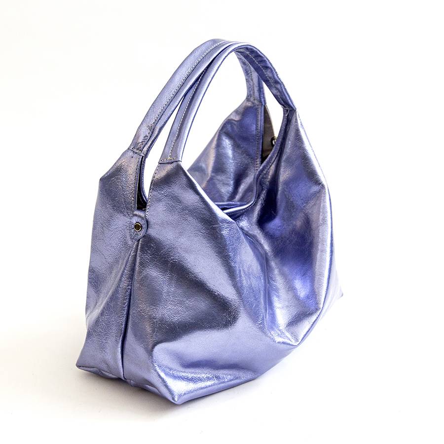 Laura Di Maggio ELSA M – Sacca in pelle laminata glicine Vendita Calda