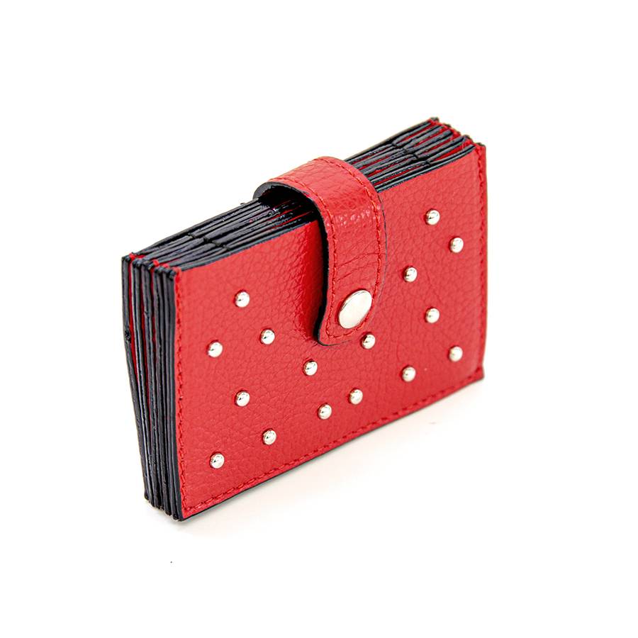 Laura Di Maggio CREDIT CARD – credit card rosso con borchie Qualità