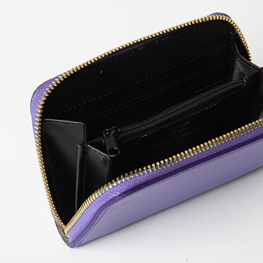Laura Di Maggio ELEGANT MINI – portafoglio in pelle elegant viola Presa