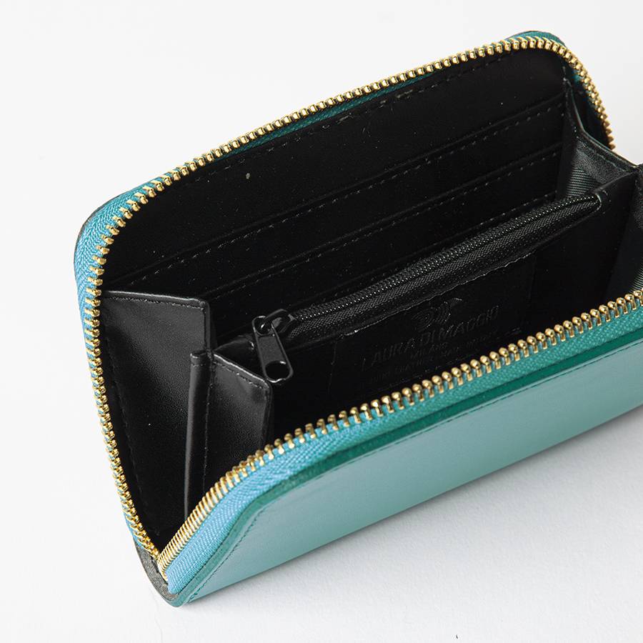 Laura Di Maggio ELEGANT MINI – portafoglio in pelle elegant turchese Economico
