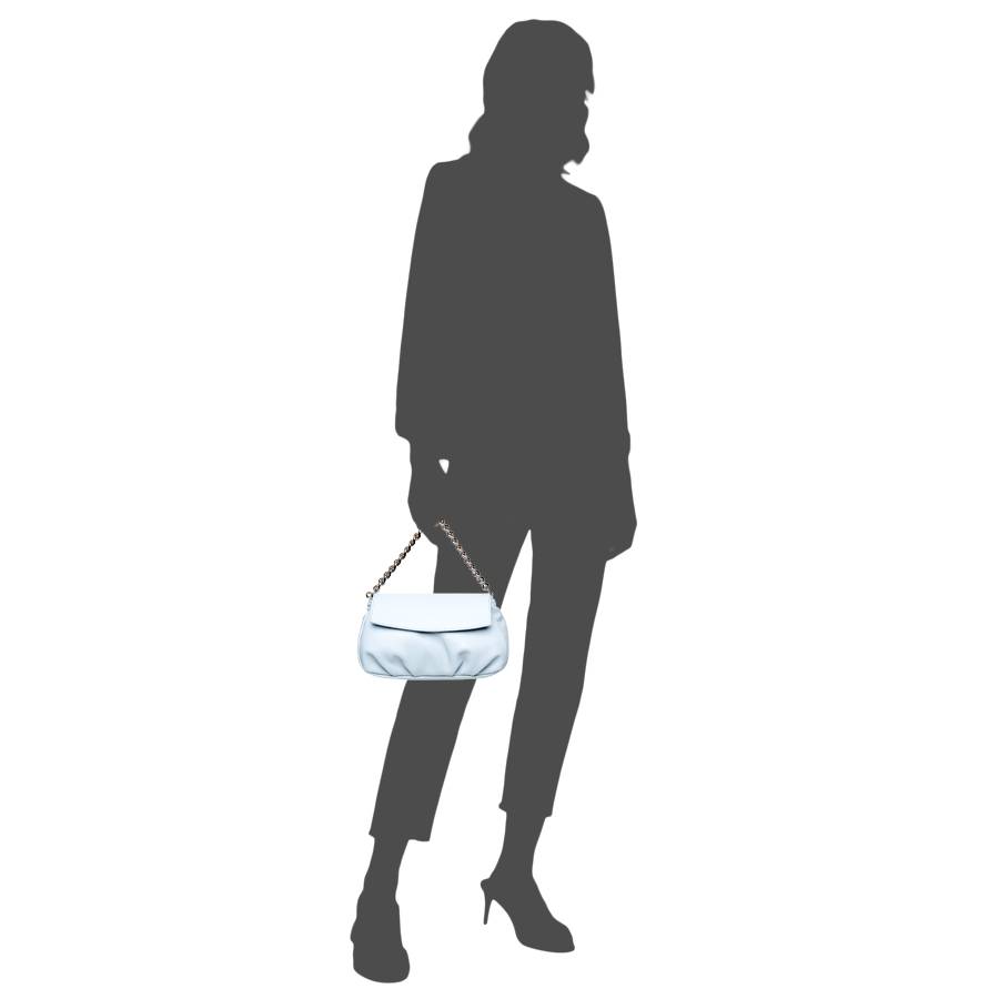 Laura Di Maggio BONBON – Borsa da sera in pelle soft azzurra Nuovo