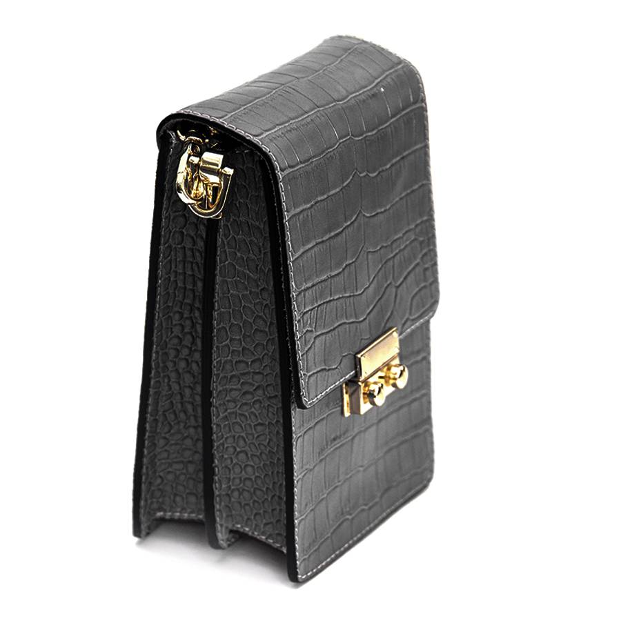 Laura Di Maggio SOIRÉE – Borsa da Sera in Pelle Stampa Cocco – Nero Promozione