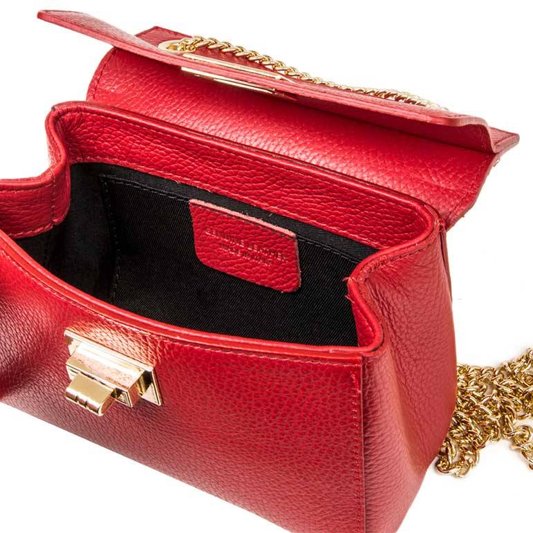 Laura Di Maggio GRETA – mini bag in pelle rossa con manici a catena Shopping Online