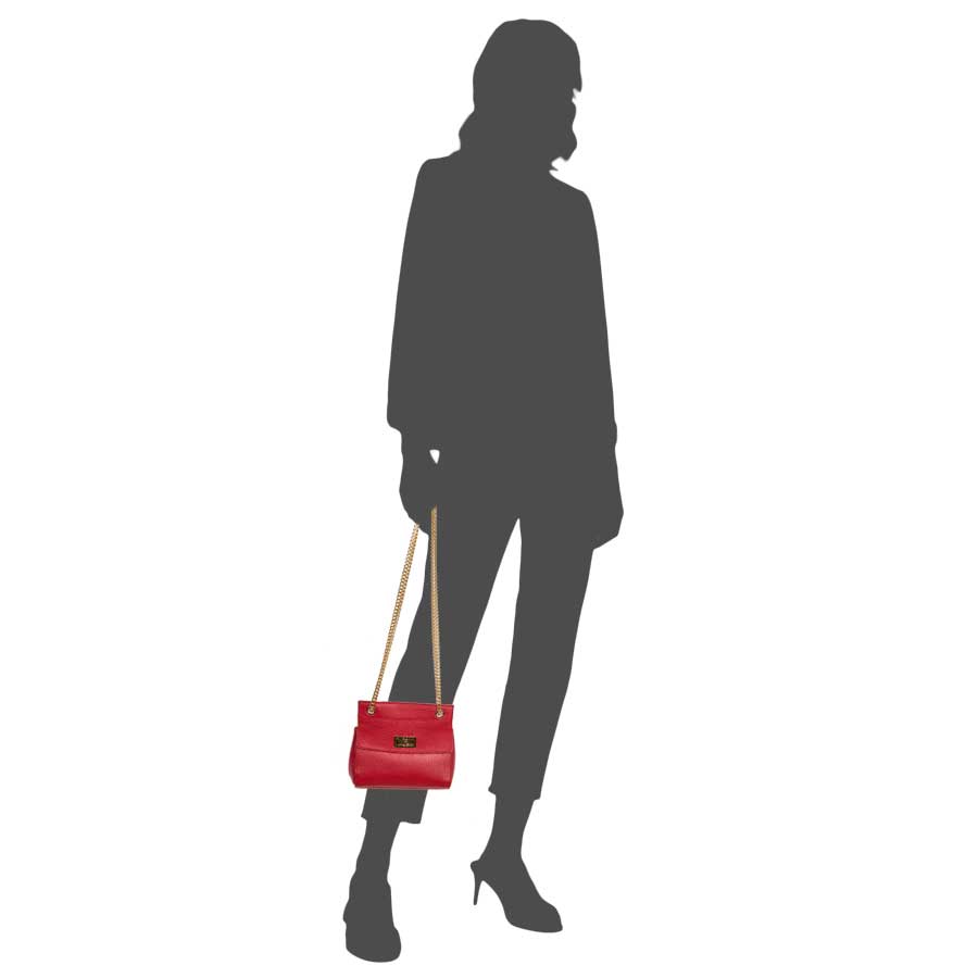 Laura Di Maggio GRETA – mini bag in pelle rossa con manici a catena Shopping Online