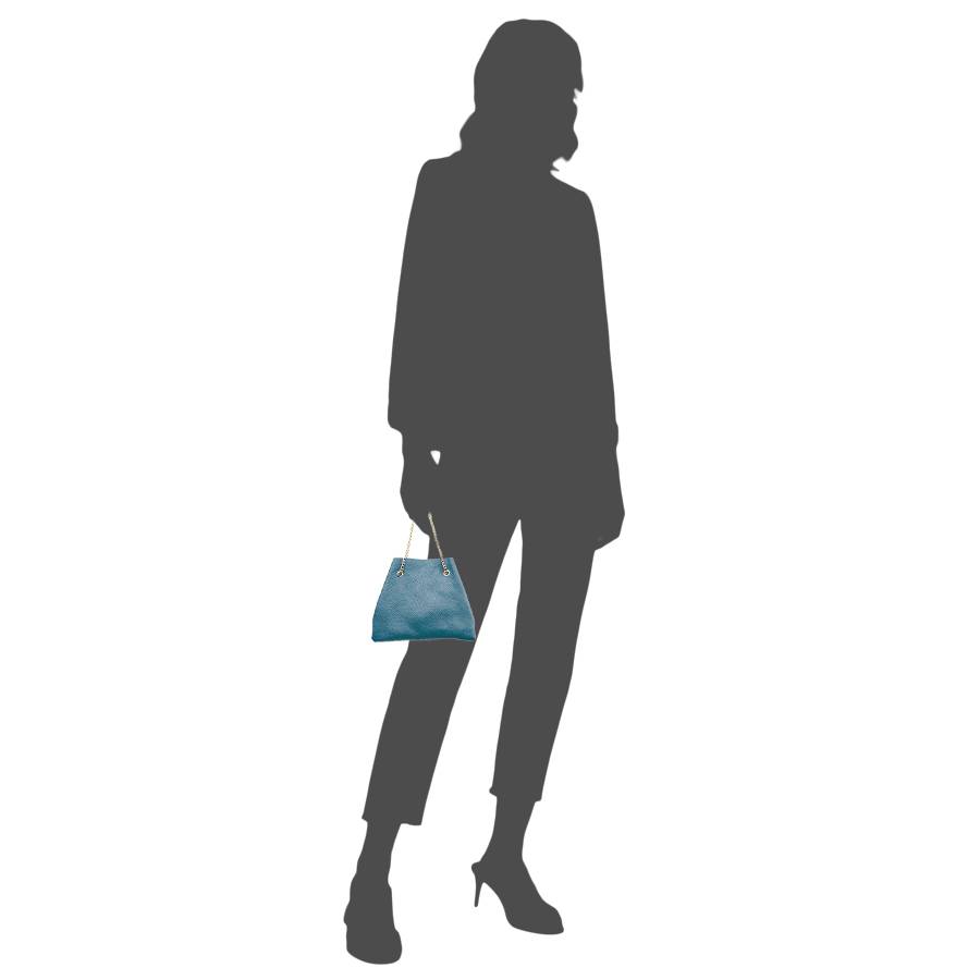 Laura Di Maggio CAMILLE – mini bag in pelle avio con catena oro Novità