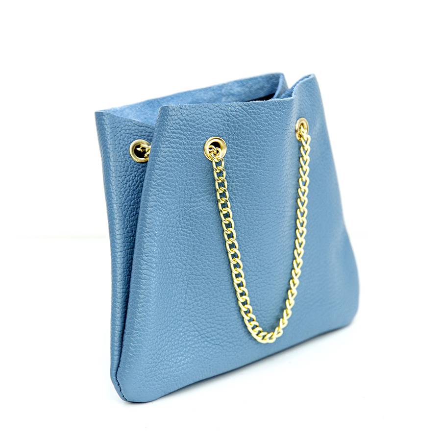 Laura Di Maggio CAMILLE – mini bag in pelle avio con catena oro Novità