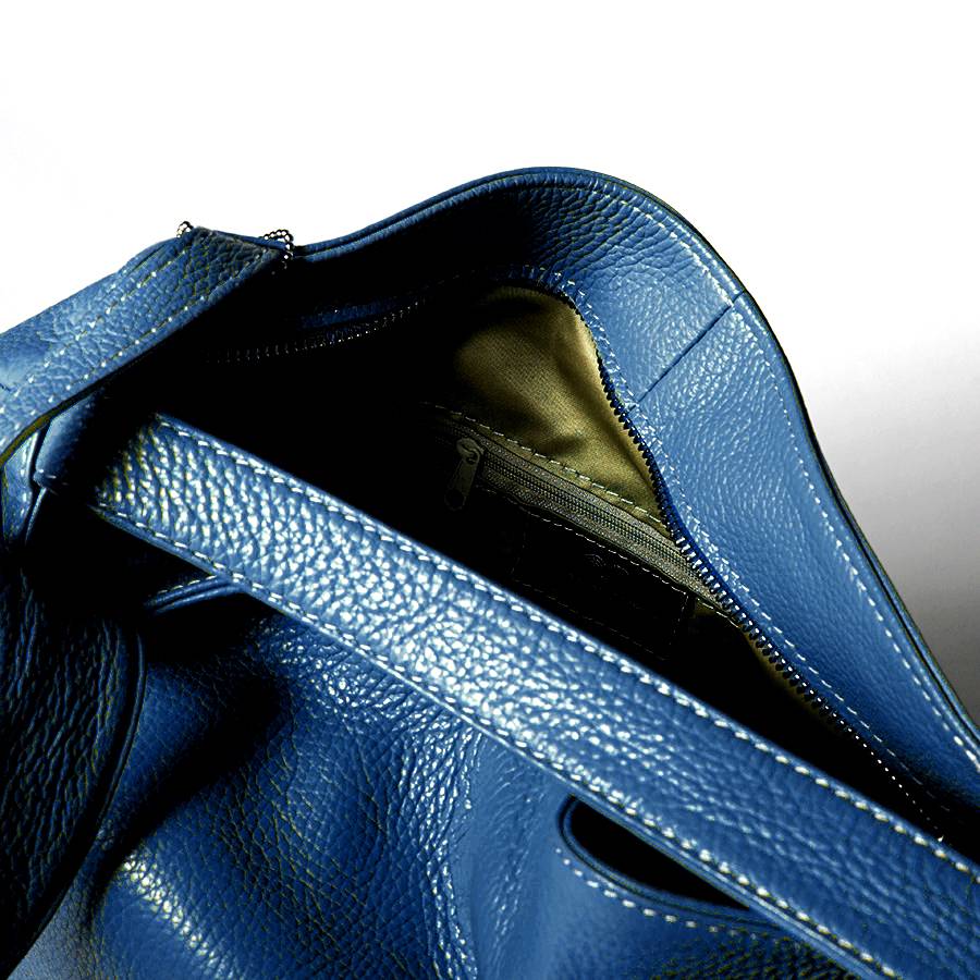 Laura Di Maggio VENICE – Zaino/borsa in pelle dollaro blu jeans Offerta