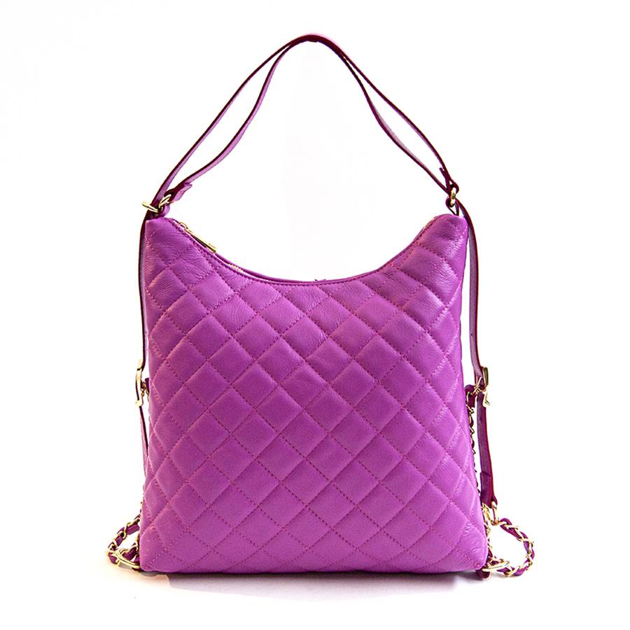 Laura Di Maggio ISABEL – Zaino/borsa in nappa trapuntata fuxia Trasporto libero internazionale