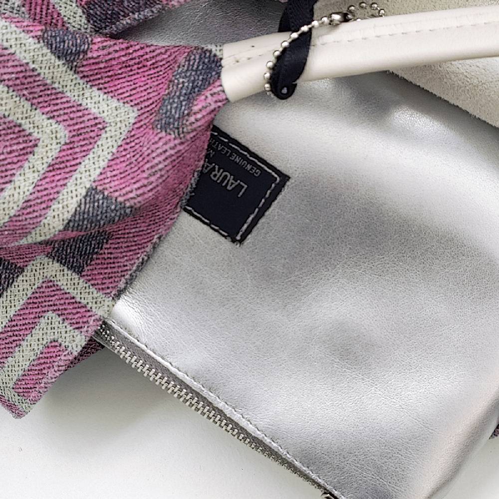 Laura Di Maggio FANTASY MAXI – Sacca in tessuto stampato rosa Nuovo
