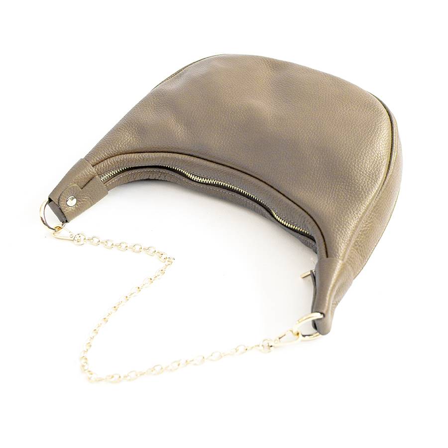 Laura Di Maggio MOON – Borsa a spalla in pelle taupe Consegna Veloce
