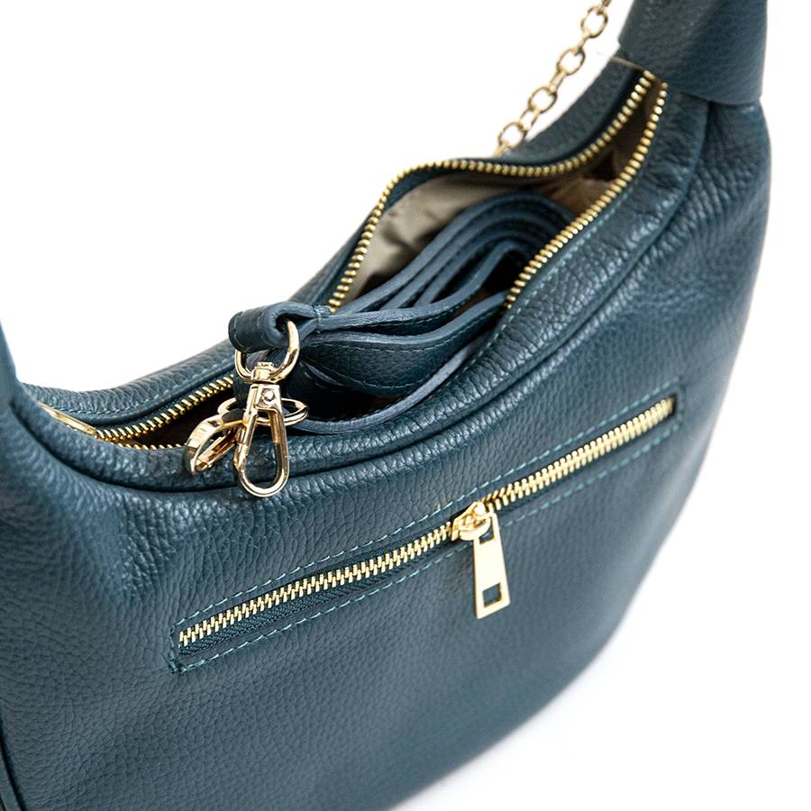 Laura Di Maggio MOON – Borsa a spalla in pelle petrolio Shopping Online