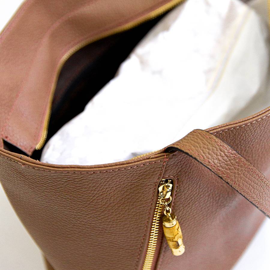 Laura Di Maggio BAMBU’ SHOPPER – Borsa in pelle cuoio Fino Al -60%