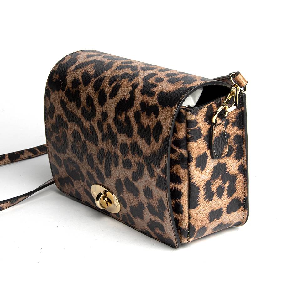 Laura Di Maggio LEOPARD – Postina in pelle saffiano stampata In Vendita