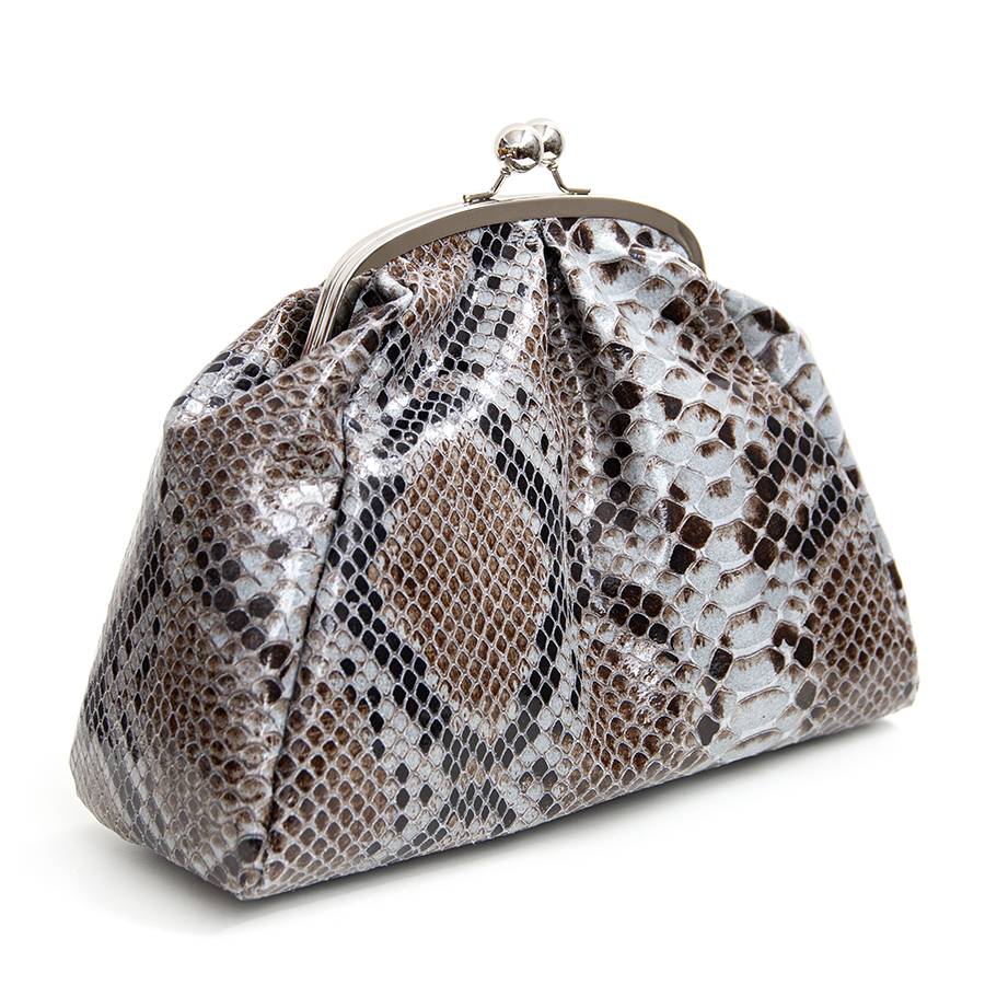 Laura Di Maggio CLUTCH – borsello in pelle stampa pitone azzurro Vendite Flash