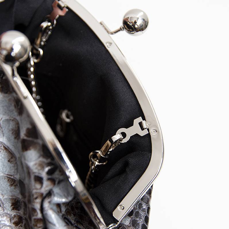Laura Di Maggio CLUTCH – borsello in pelle stampa pitone azzurro Vendite Flash