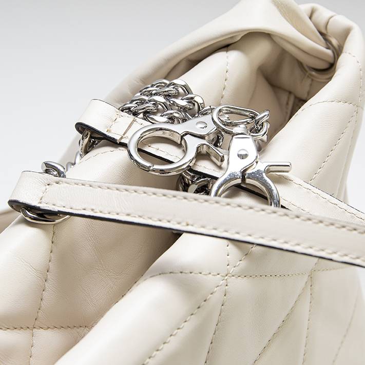 Laura Di Maggio RITA – borsa in pelle soft trapuntato latte Italy